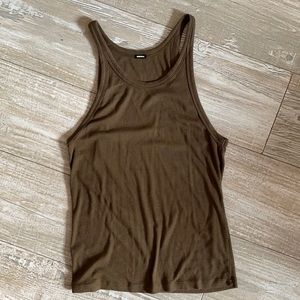 Monroe brown ribbed tank
